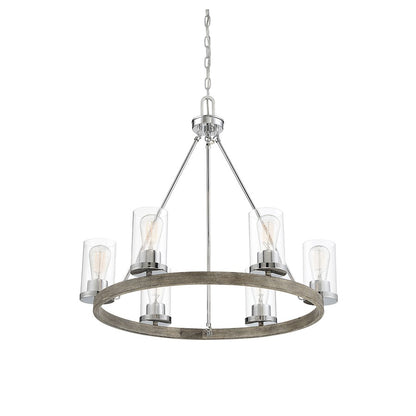 6-Light Chandelier, Greywood Chrome