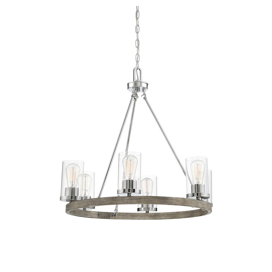 6-Light Chandelier, Greywood Chrome