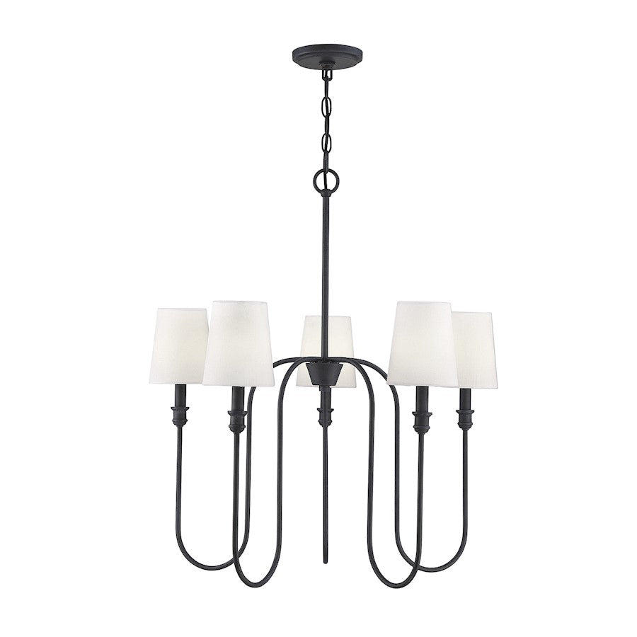 Savoy House 5-Light Chandelier, Aged Iron - M10077AI