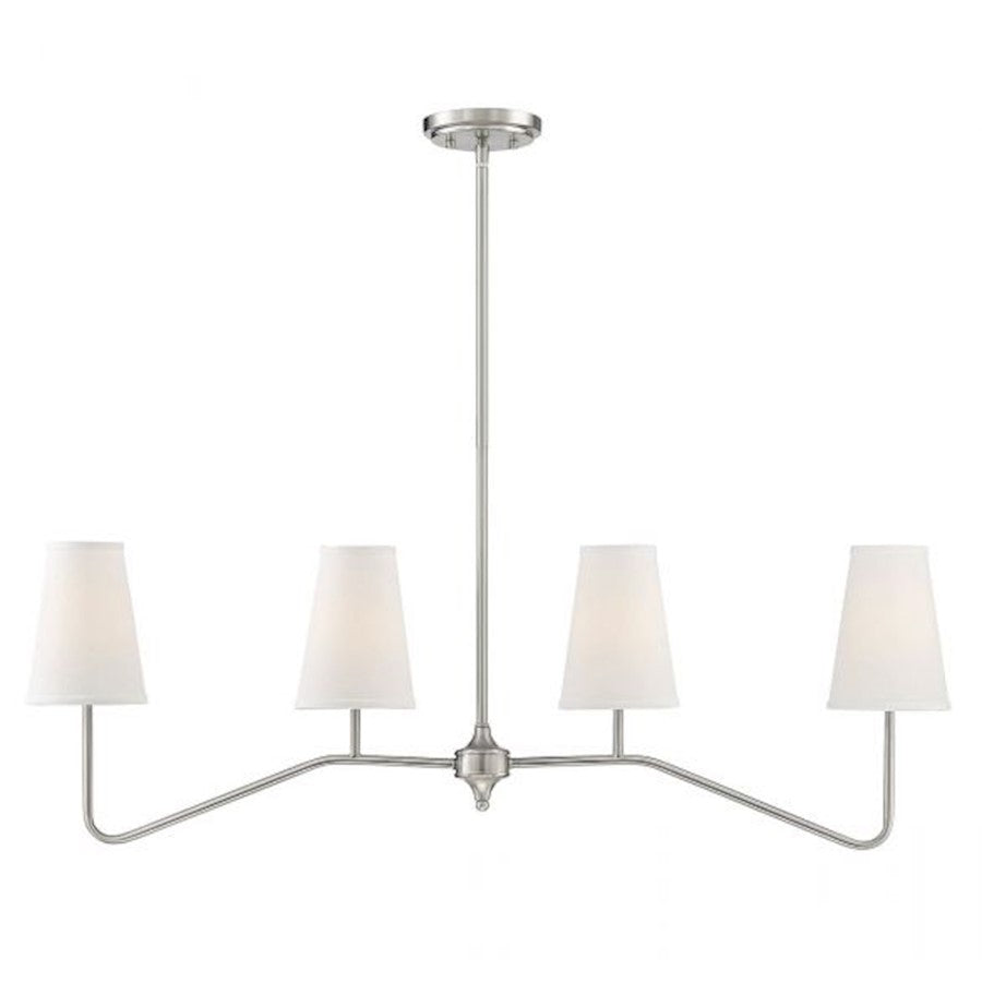 Savoy House 4-Light Linear Chandelier, Brushed Nickel - M10078BN