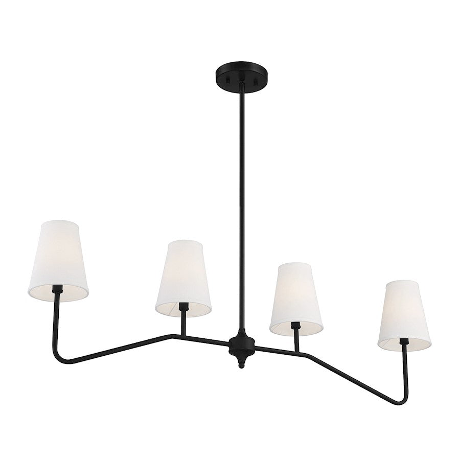 Savoy House 4-Light Linear Chandelier, Matte Black - M10078MBK