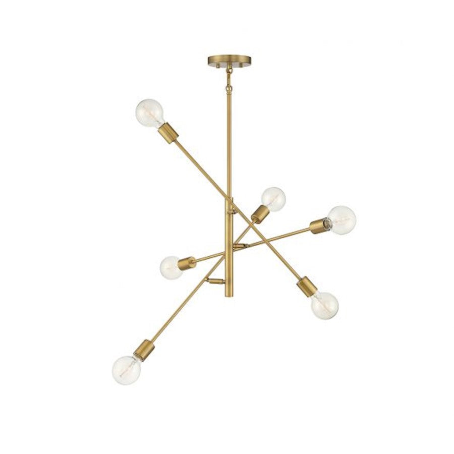 6-Light 12" Chandelier, Matte Black