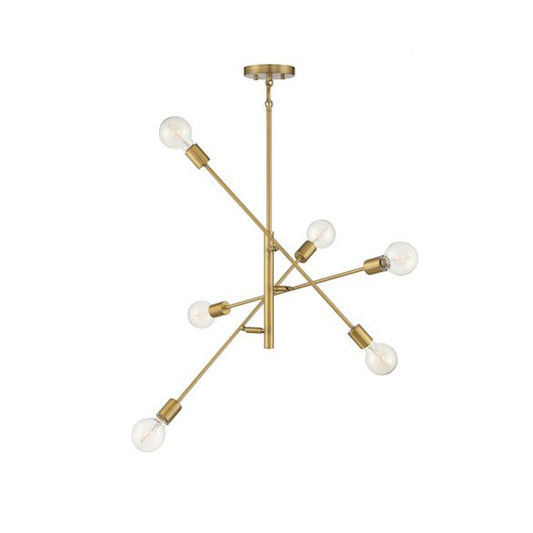 6-Light 12" Chandelier, Matte Black