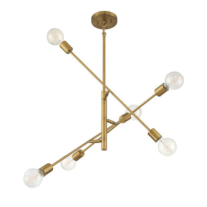 6-Light 12" Chandelier, Matte Black