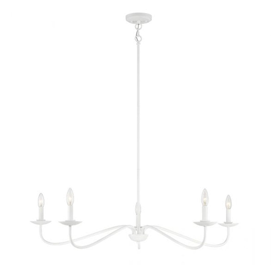 5-Light 7" Chandelier, Bisque White