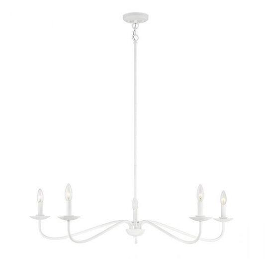 5-Light 7" Chandelier, Bisque White