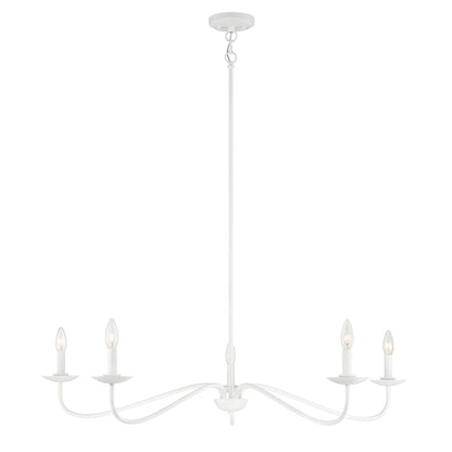 5-Light 7" Chandelier, Bisque White