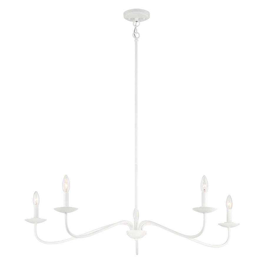 5-Light 7" Chandelier, Bisque White