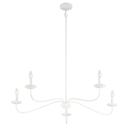 5-Light 7" Chandelier, Bisque White