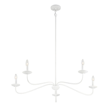 5-Light 7" Chandelier, Bisque White