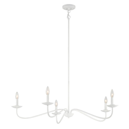 5-Light 7" Chandelier, Bisque White