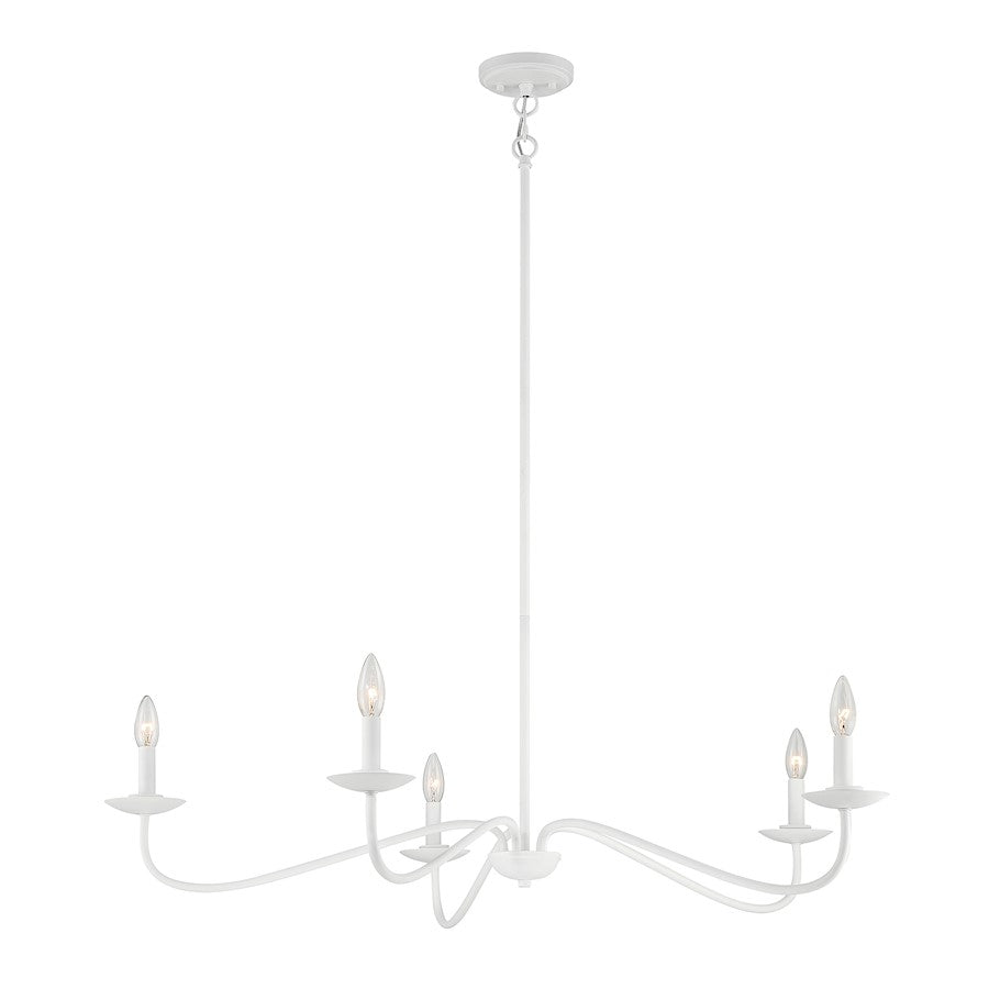 5-Light 7" Chandelier, Bisque White