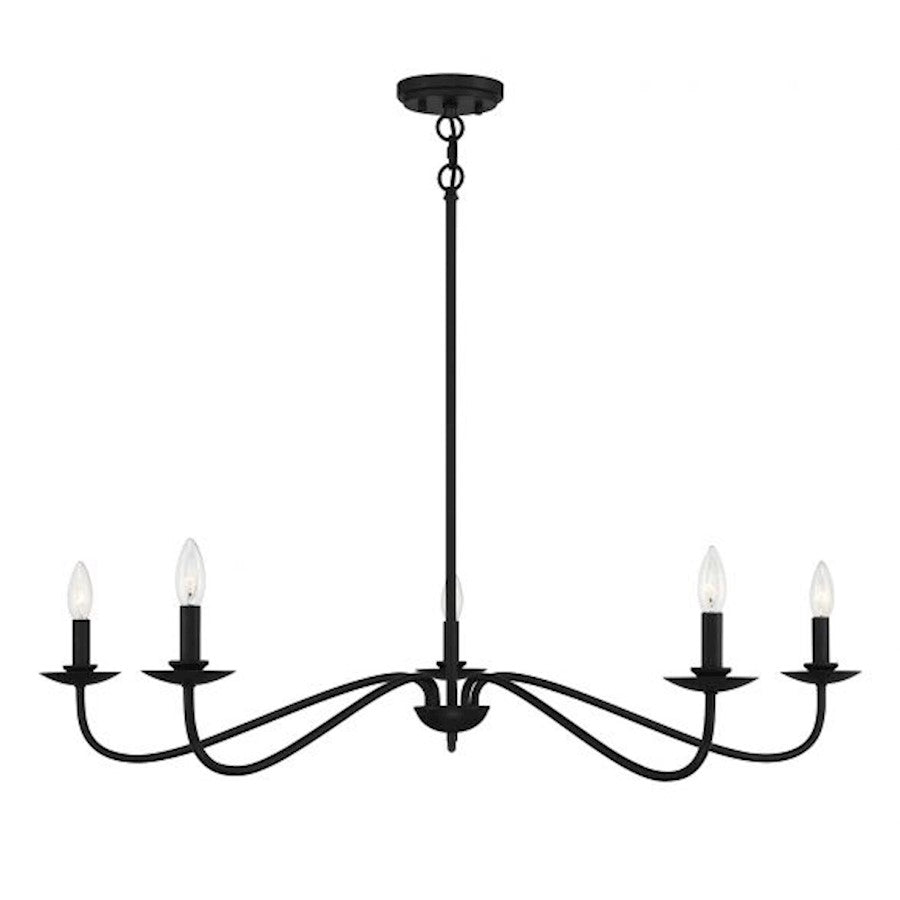 Savoy House 5-Light 7" Chandelier, Matte Black - M10085MBK