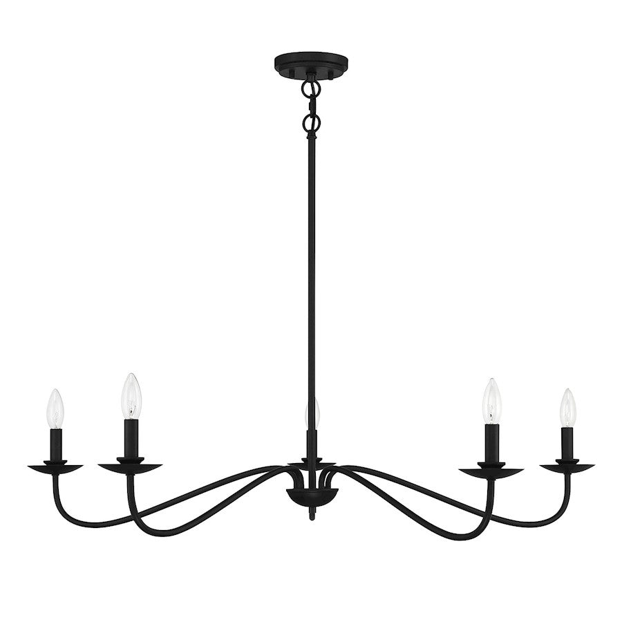 5-Light 7" Chandelier, Matte Black