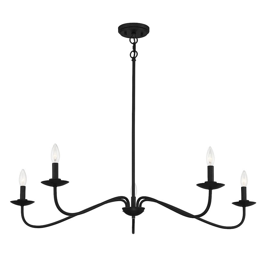 5-Light 7" Chandelier, Matte Black