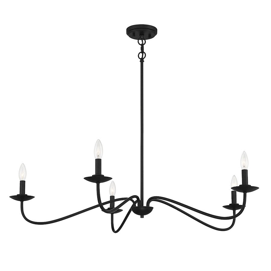 5-Light 7" Chandelier, Matte Black