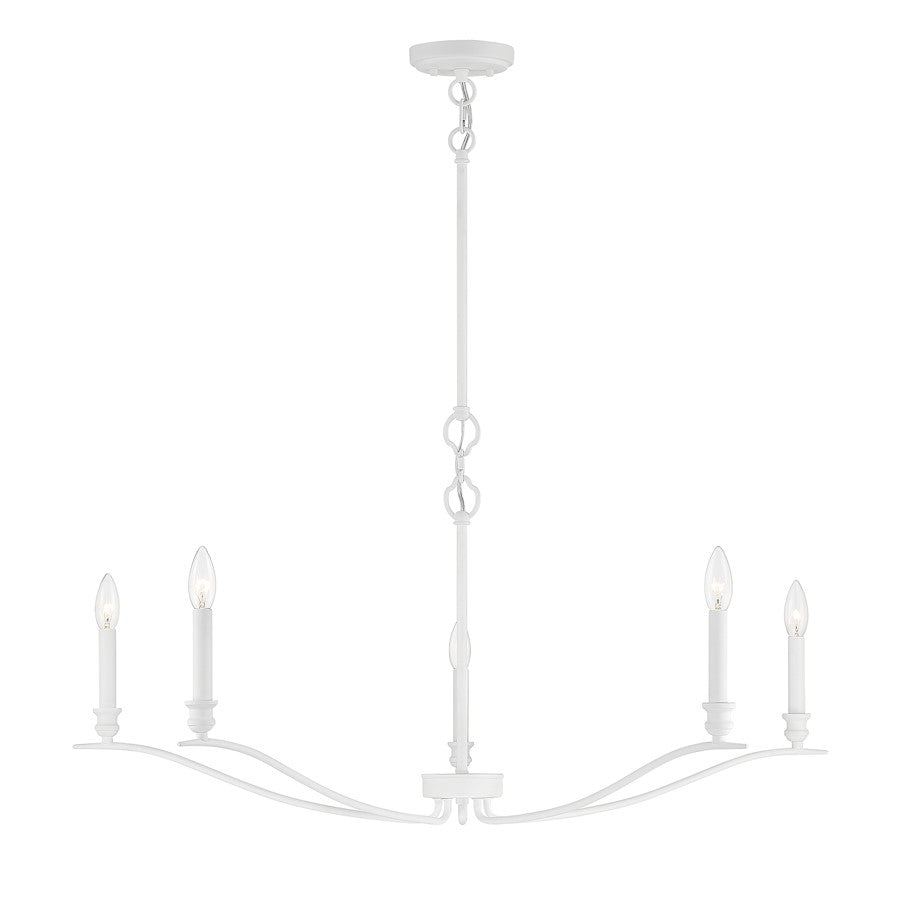 5-Light 42" Chandelier, Matte Black