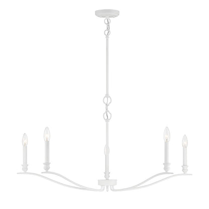 5-Light 42" Chandelier, Matte Black