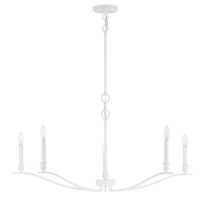 5-Light 15" Chandelier, Bisque White