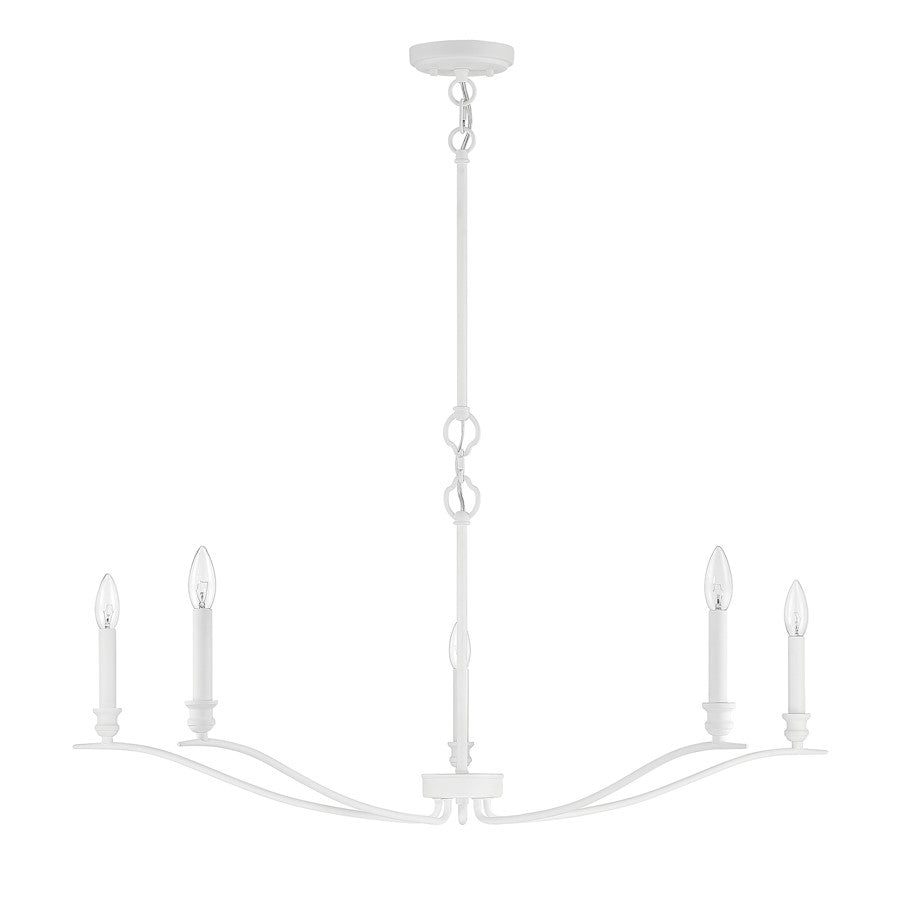 5-Light 42" Chandelier, Matte Black