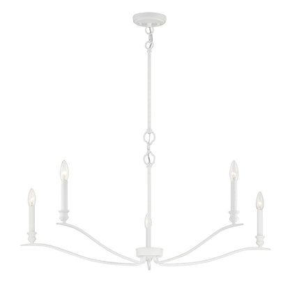 5-Light 15" Chandelier, Bisque White