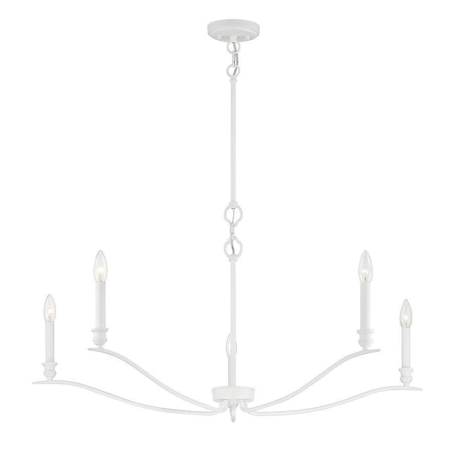5-Light 42" Chandelier, Matte Black