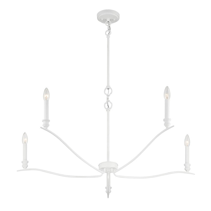 5-Light 15" Chandelier, Bisque White