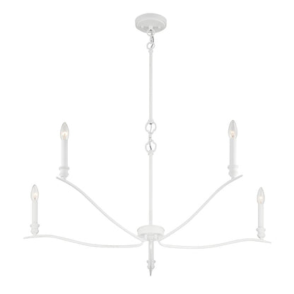 5-Light 15" Chandelier, Bisque White