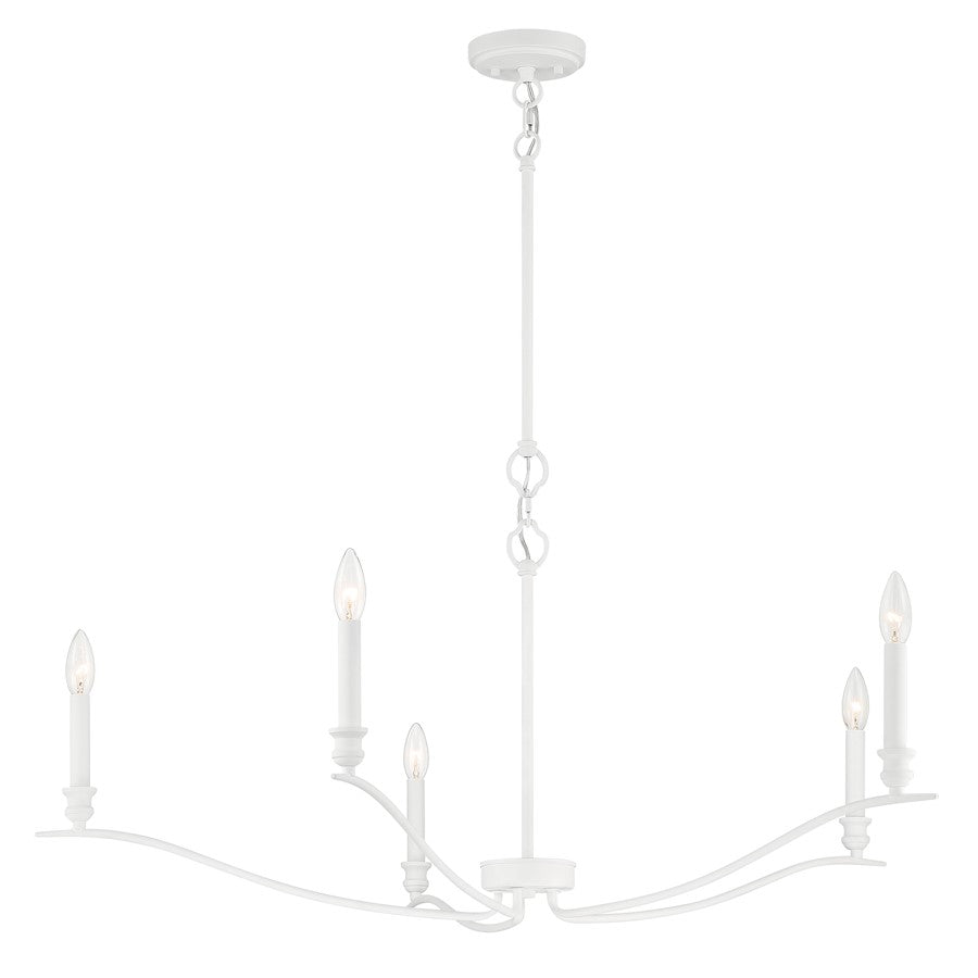 5-Light 42" Chandelier, Matte Black