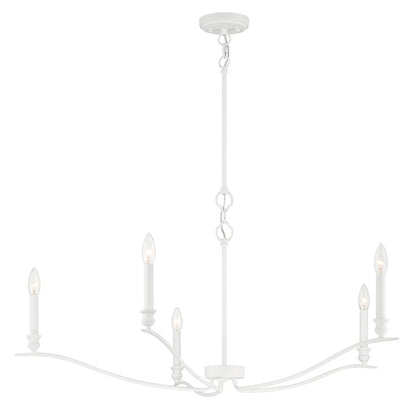 5-Light 42" Chandelier, Matte Black