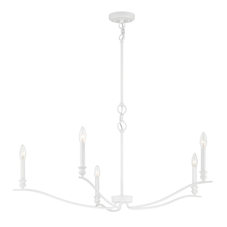 5-Light 15" Chandelier, Bisque White