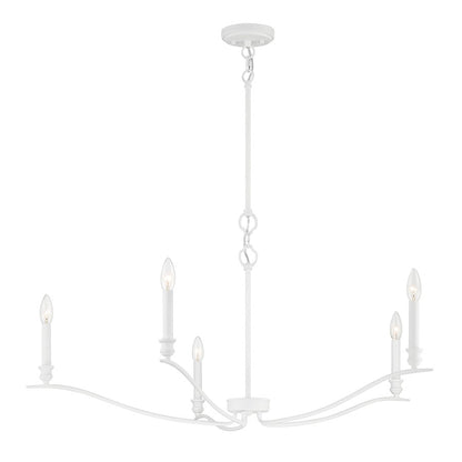 5-Light 42" Chandelier, Matte Black