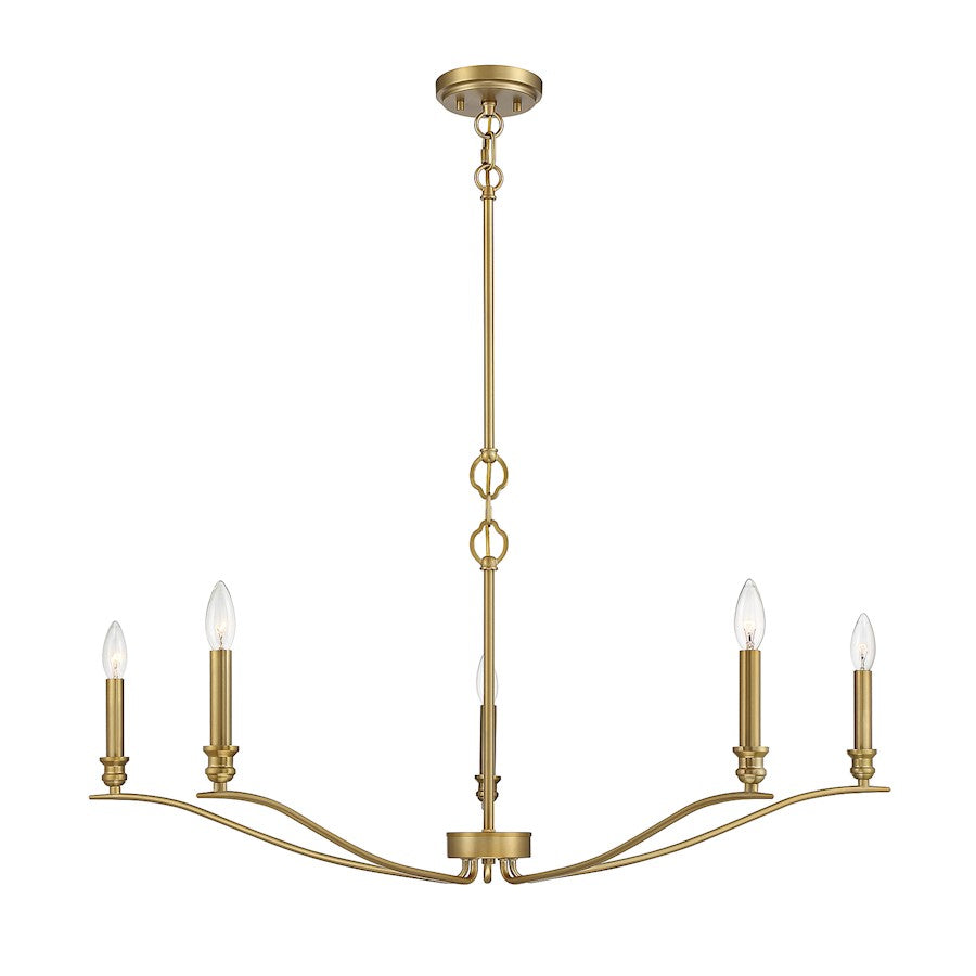 5-Light 42" Chandelier, Matte Black