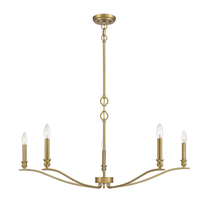 5-Light 42" Chandelier, Matte Black
