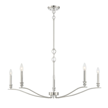 5-Light 42" Chandelier, Matte Black