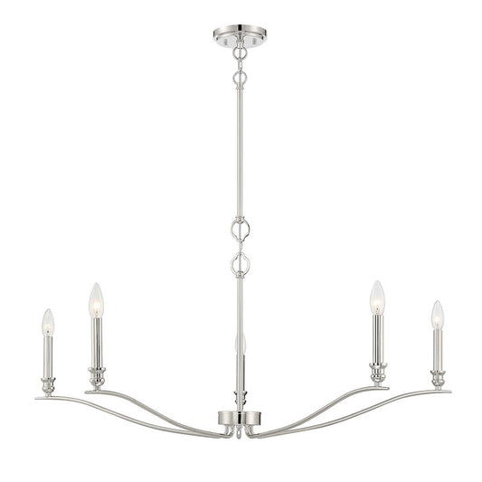 5-Light 42" Chandelier, Matte Black