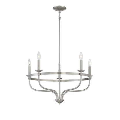Savoy House 5-Light 15" Chandelier, Brushed Nickel - M10087BN
