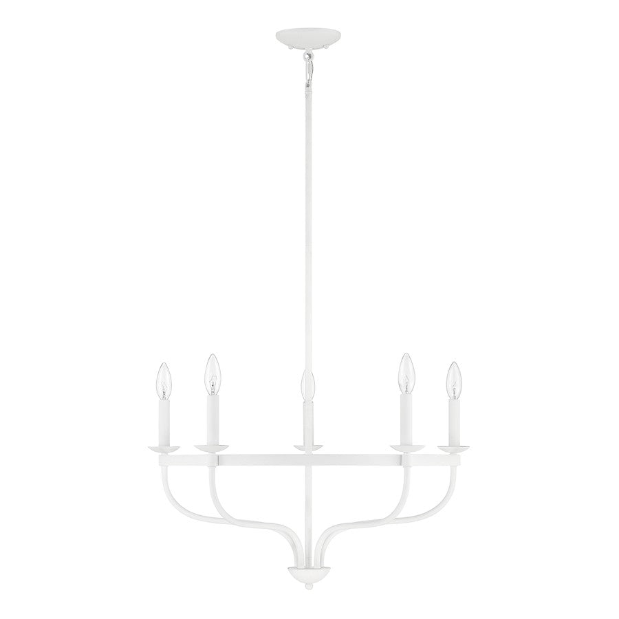 5-Light 27" Chandelier, Bisque White