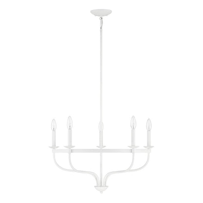 5-Light 27" Chandelier, Bisque White