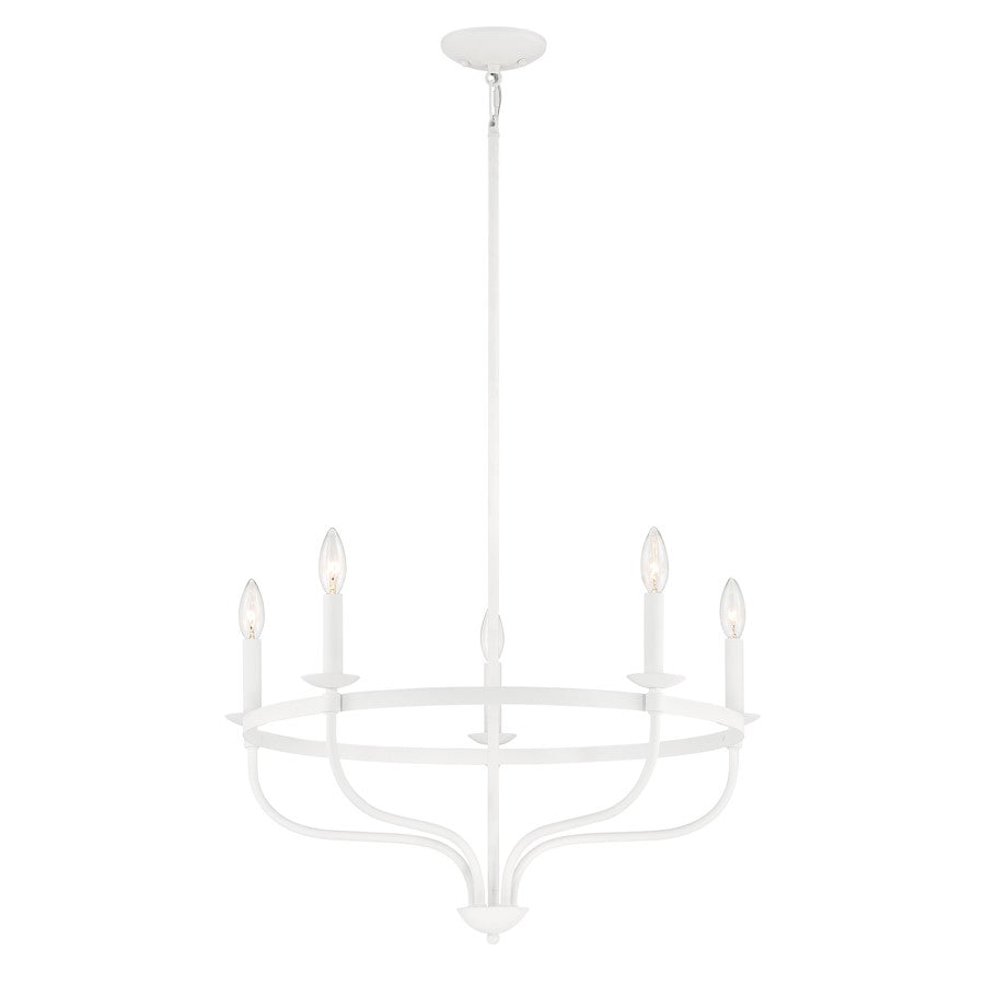 5-Light 27" Chandelier, Bisque White