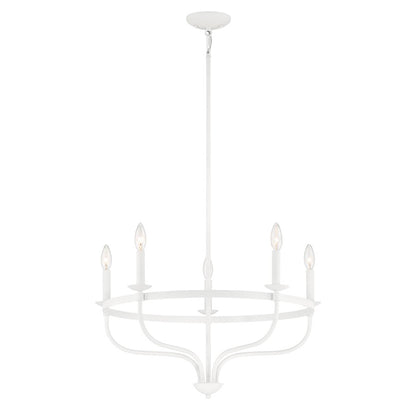 5-Light 27" Chandelier, Bisque White