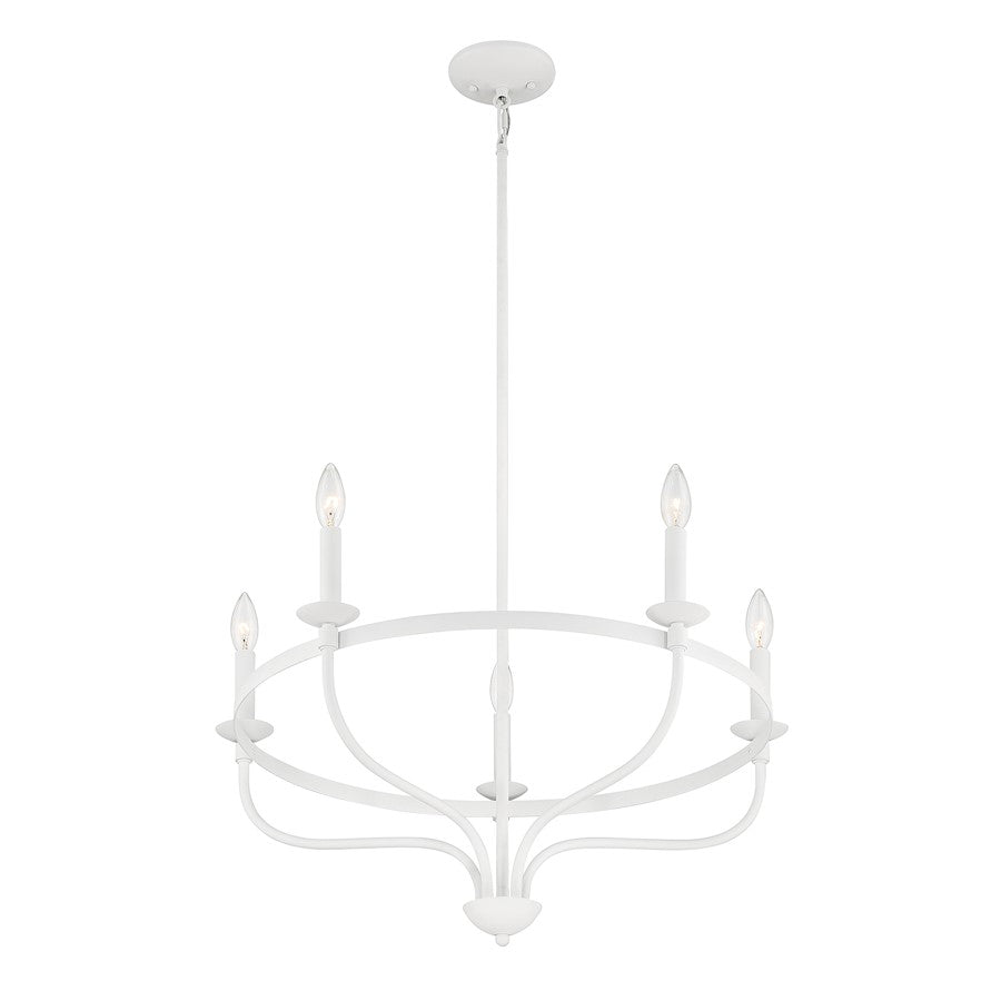 5-Light 27" Chandelier, Bisque White