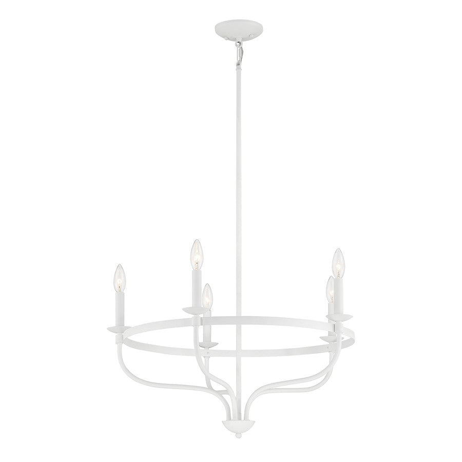 5-Light 27" Chandelier, Bisque White