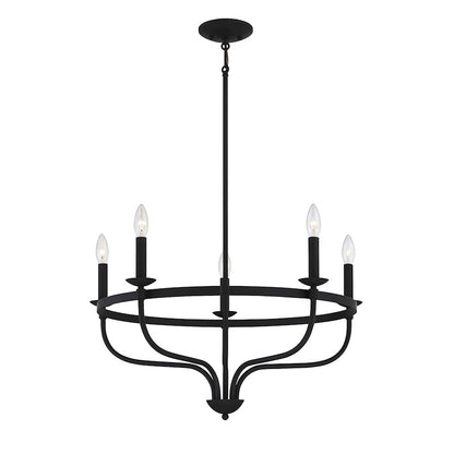 Savoy House 10087 5-Light 15" Chandelier, Matte Black - M10087MBK