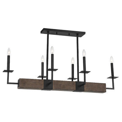 6-Light Linear Chandelier, Remington