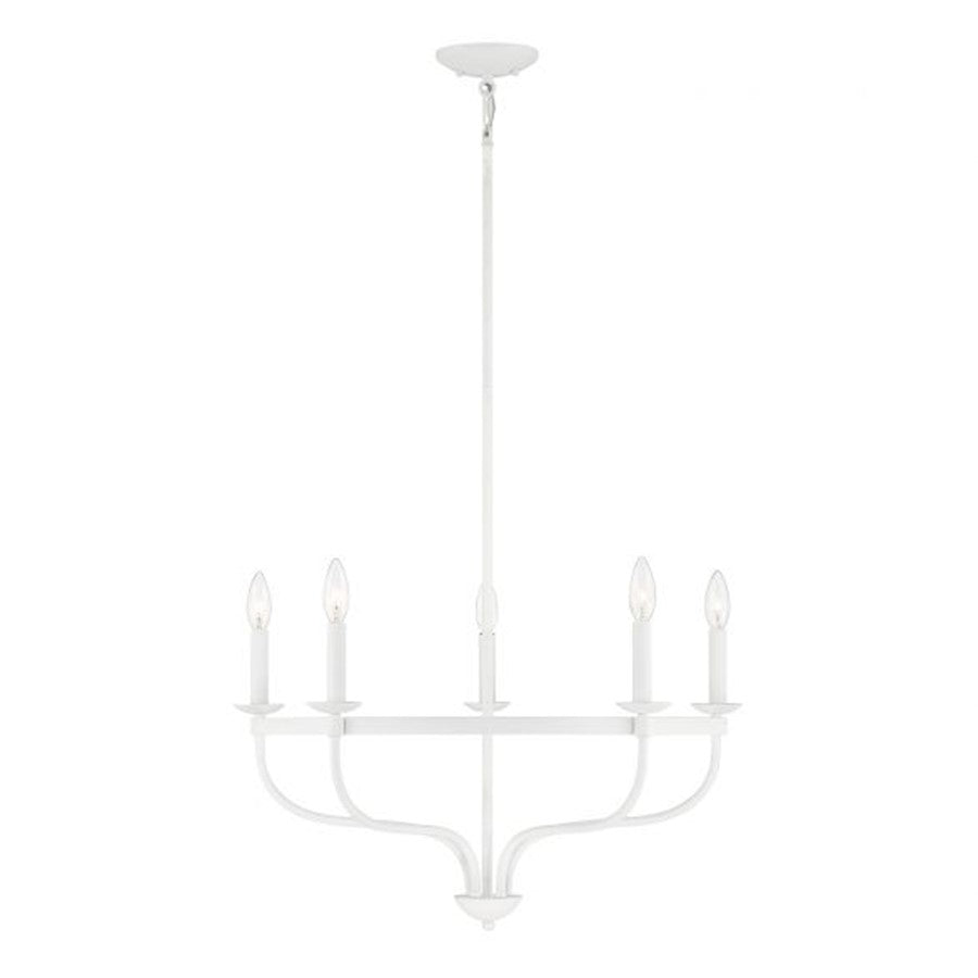 6 Light 18" Chandelier, Bisque White