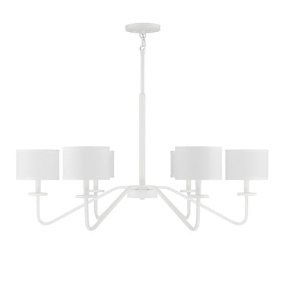 6 Light 18" Chandelier, Bisque White