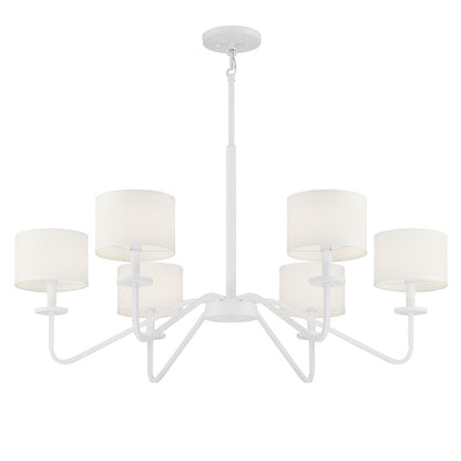 6 Light 18" Chandelier, Bisque White