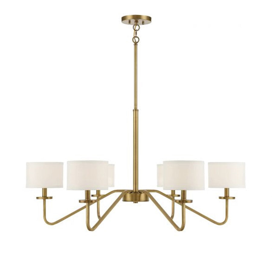 Savoy House 6-Light 18" Chandelier, Natural Brass - M10092NB