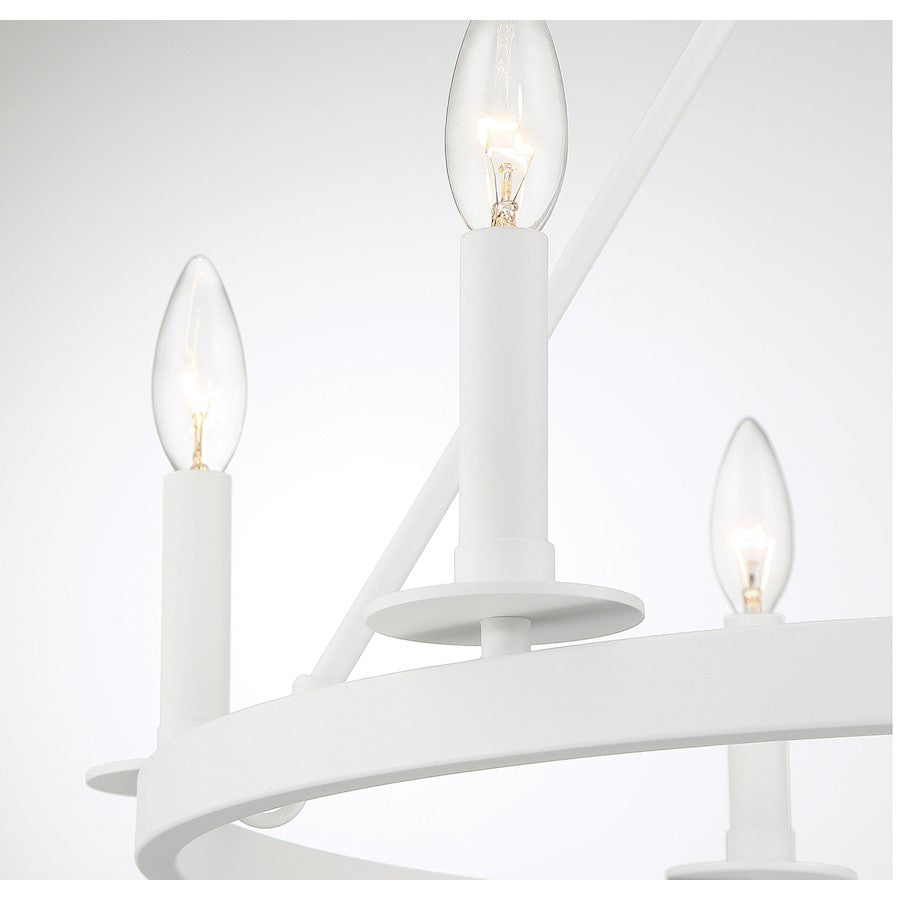 6 Light 22" Chandelier, Bisque White